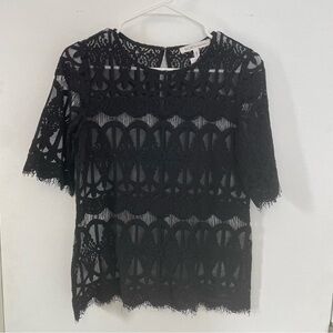 BCBGeneration Elegant Black Lace Top Size S